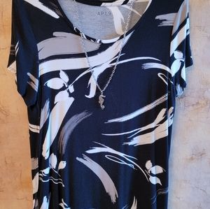 Apt. 9 Black Print Tunic L